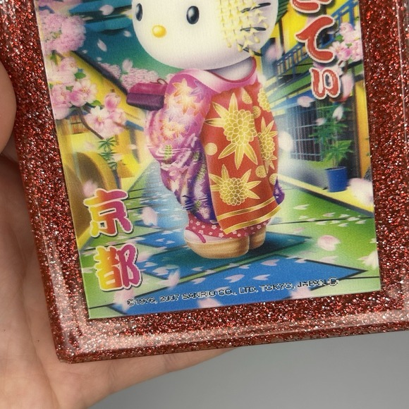 2007 HELLO KITTY Mini Notebook Kyoto Japanese Style Sparkly Red Unused - Picture 2 of 6